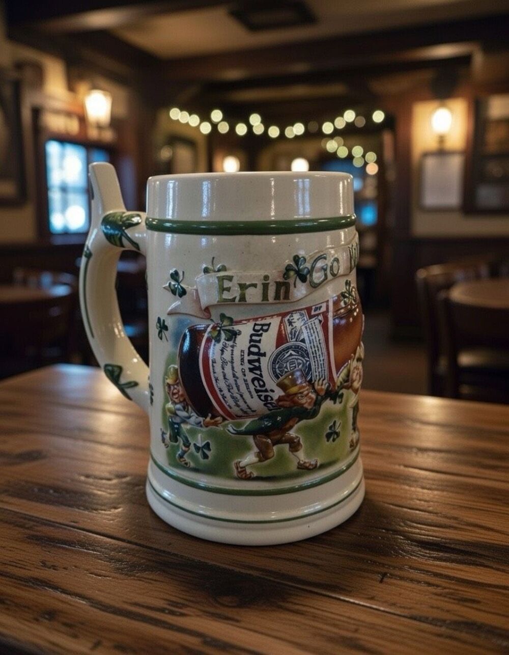 1998 Budweiser St. Patrick's Day "Erin Go Budweiser" Stein Mint Condition